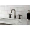 Kingston Brass Widespread Bathroom Faucet with Push PopUp, Black Stainless KS141BSSRX